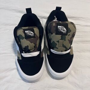 Vans Kids Camo Slip-On Sneakers - Black & Green